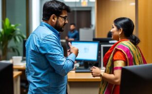 Indian colleagues arguing in office