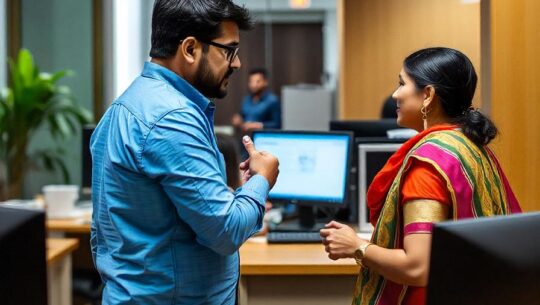 Indian colleagues arguing in office